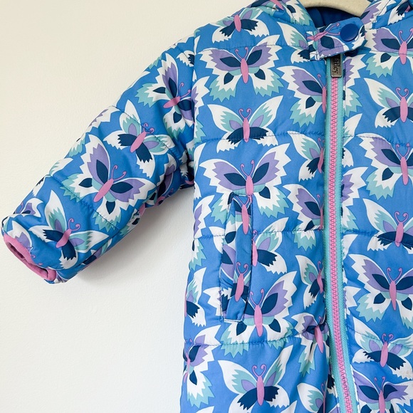 Hatley Blue Butterfly One Piece Bunting Snowsuit Size 12-18M - Picture 2 of 5